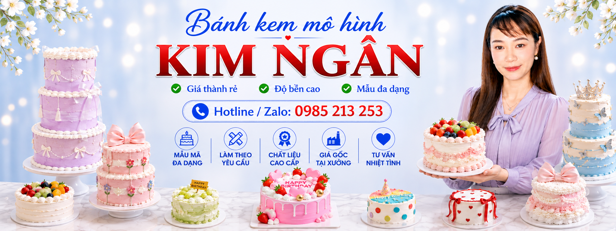 Bánh Kem Mô Hình Kim Ngân – Thiết kế & làm theo mọi yêu cầu